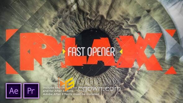 菱形遮罩多层空间感时尚动感广告视频片头效果-PR与AE模板