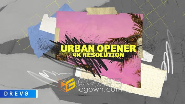 彩色动态画笔涂鸦介绍视频片头效果制作-AE模板