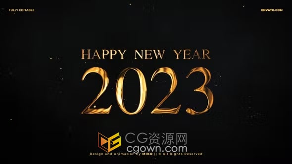 2023新年元旦现场倒数开场片头倒计时10秒视频-AE模板