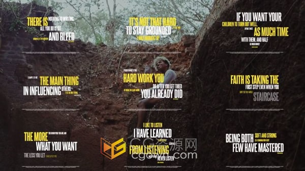 AE模板-9个简洁明亮文本动画用于视频开头中间结尾动态标题包