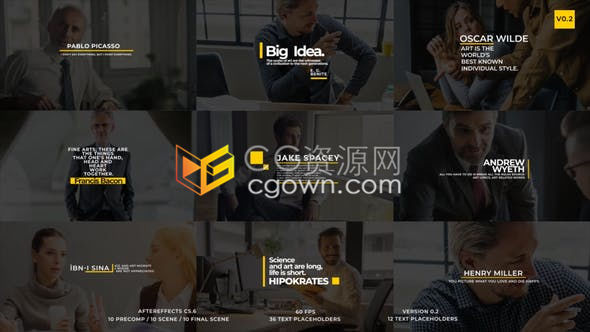 现代文化企业公司商务演示动感艺术标题展示-AE模板下载