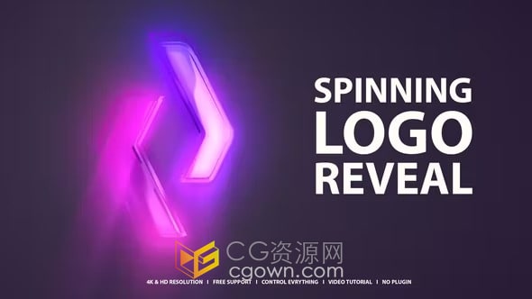 发光LOGO特效动画4K分辨率视频片头-AE模板