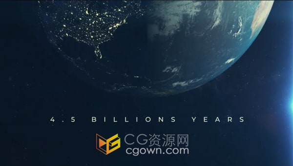 AE模板-缓慢动态动画地球酷炫文字介绍展示科技电影节目预告视频