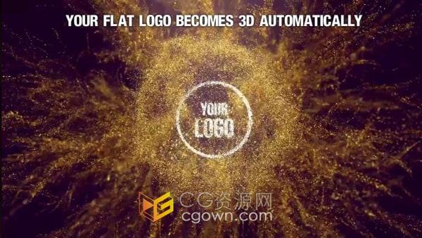 闪光粒子爆炸标志显示LOGO动画AE模板