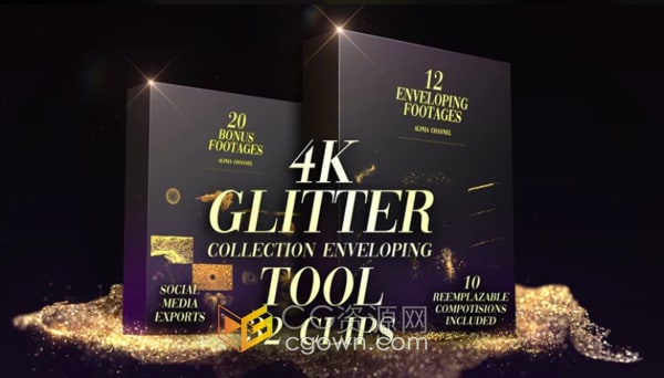 超级炫丽的闪光粒子特效精美预设AE模板下载