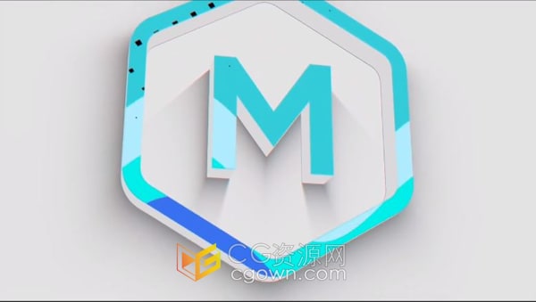AE模板-三维光泽感标志显示3D Clean Logo Reveal