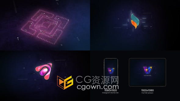 Modern Tech Logo现代科技标志视频片头动画制作-AE模板