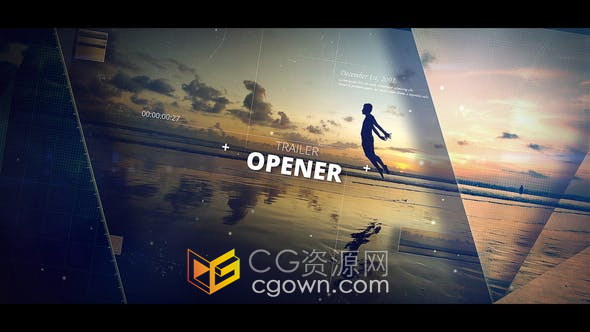 创意图文动画3D分割图层效果现代媒体视频片头制作-AE模板