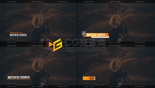 20个4K简洁现代文字标题字幕动画访谈业务演示视频展示-AE模板下载