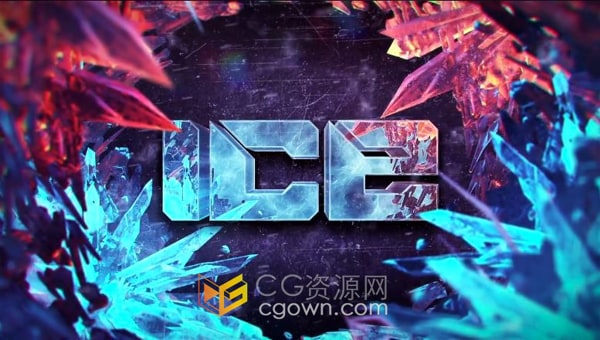 史诗寒冷冰块标志LOGO动画AE模板