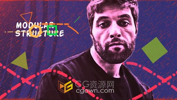 定格效果AE模板制作冻结帧形状样式人物特写镜头介绍