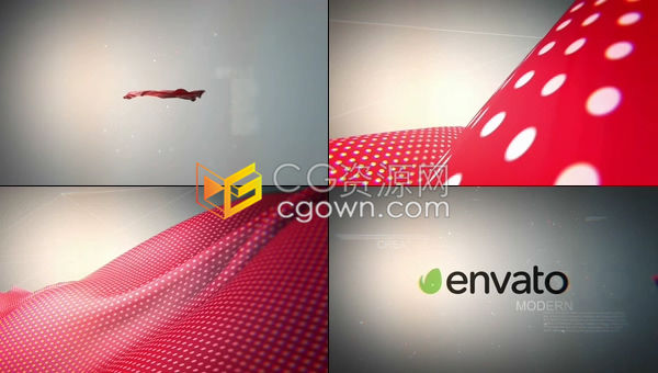 3D景深色差效果浮布标志LOGO展示动画-AE模板下载