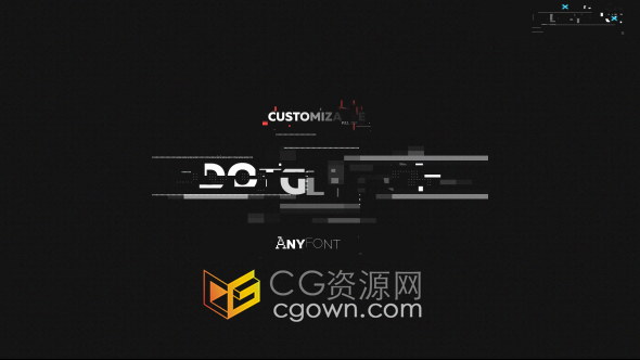 Dot Glitch Titles Pack 8种预设动画数字失真故障特效视频字幕-AE模板