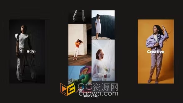 创意照片排版动态切换效果短视频制作AE模板