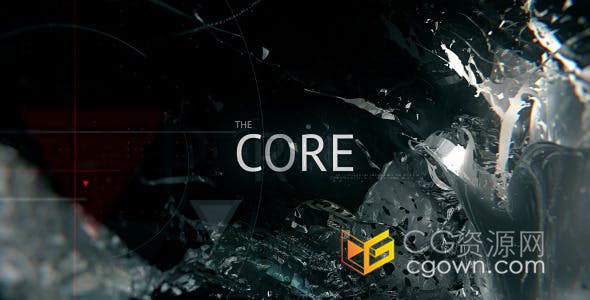 景深扭曲畸变动画元素三维浮动有机物揭示游戏电影闪烁随机标题-AE模板