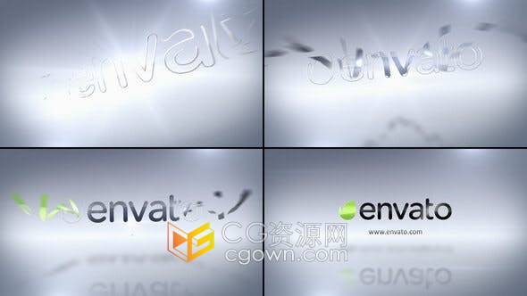 明亮3D标志光效切片LOGO旋转汇聚动画视频效果-AE模板