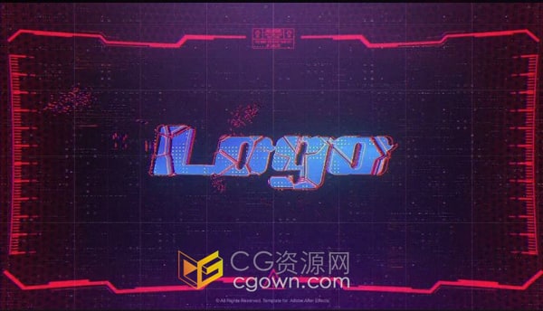 很酷的赛博朋克标志Cyber??punk Logo AE模板