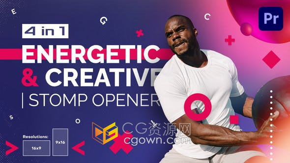 充满活力创造力时尚动感开场视频短片创意动画效果-AE与PR模板
