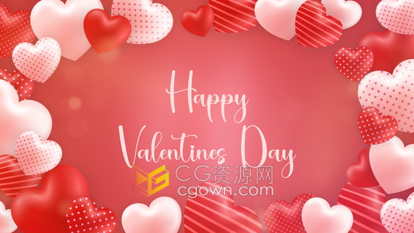 AE情人节视频模板Valentine’s Day Holidays粒子心形动画
