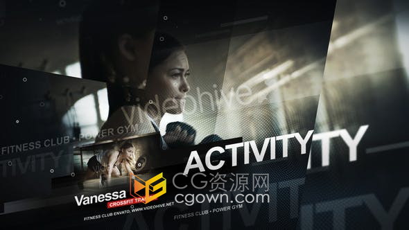 健身房教练重量强壮体育运动动感视频片头效果-AE模板