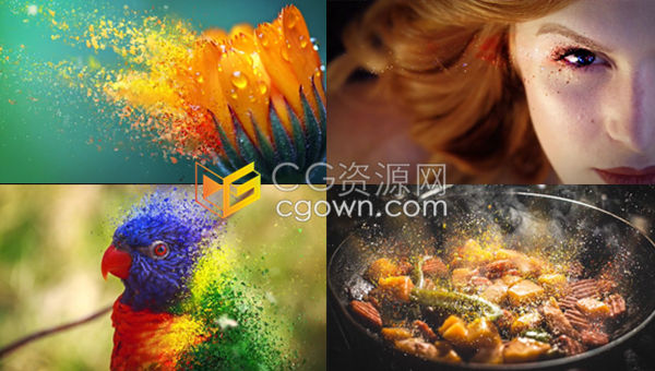 图层静态图像运动粒子消散灰尘烟雾破碎特效动画照片工具包-AE模板