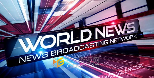 虚拟演播室场景完整的新闻广播包装AE模板