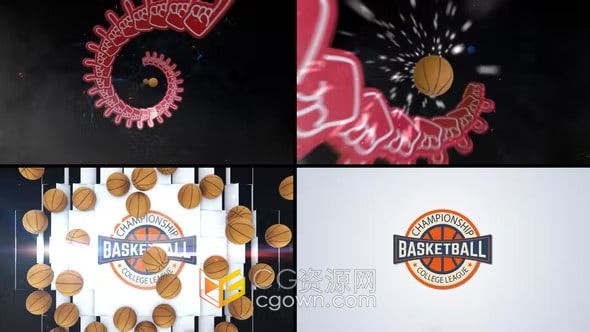 篮球标志片头竞技场篮球训练班宣传开场-AE模板