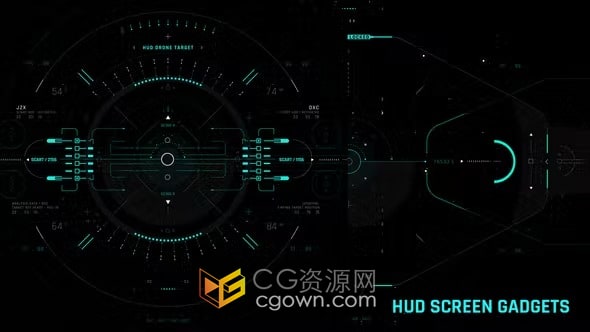 HUD屏幕显示动画驾驶舱UI界面效果-AE模板下载