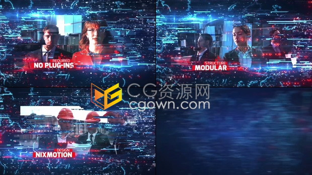 未来数字科幻小故障高科技公司企业商务图文展示介绍宣传视频制作-AE模板下载