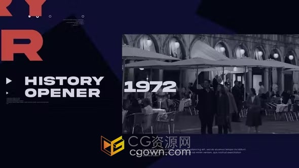 历史揭幕战旧照片库相册纪录片视频-AE模板下载