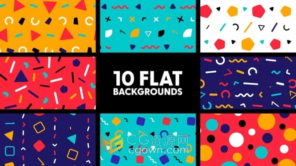 卡通图形元素动画背景视频效果4K分辨率-AE模板