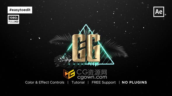 80年代金色复古VHS视频片头Retro 80’s Metallic Logo-AE模板