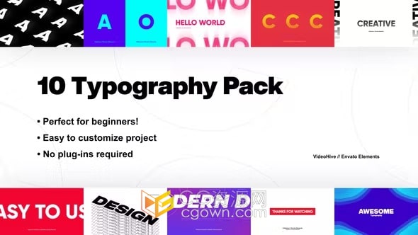 10个精美排版文字标题动画设计-AE模板下载