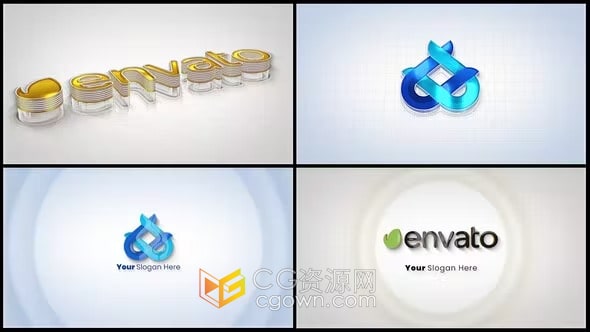 3D弹簧弹动效果LOGO视频动画片头-AE模板