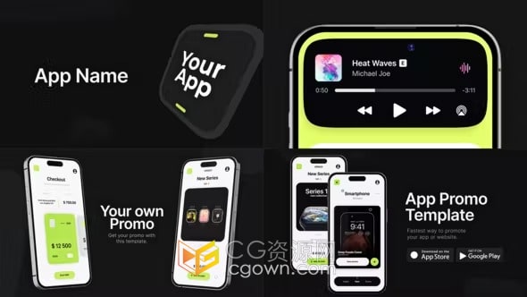 APP应用推广宣传介绍广告视频制作AE模板下载