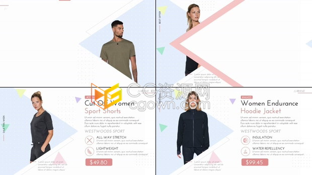 现代时尚幻灯片网上商店商店演示照片服装广告视频制作-AE模板下载