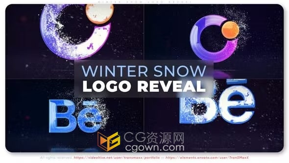 冬雪粒子特效LOGO动画视频片头AE模板下载