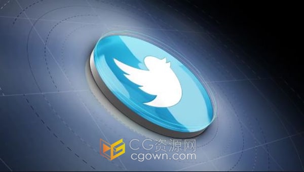 AE模板-简约干净旋转动画光面效果标志LOGO