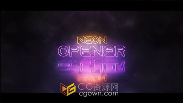 AE模板-闪光霓虹发光标志标题制作电影预告片视频开场
