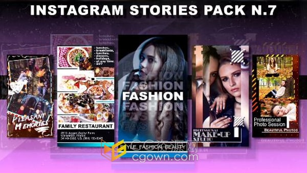 AE模板-垂直版时尚竖屏朋友圈小视频封面海报产品广告动画