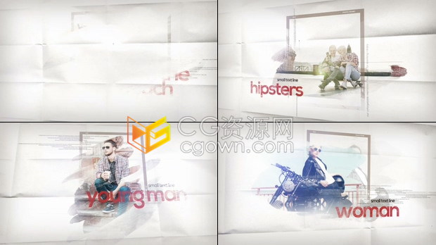 难忘回忆创意时间线相册错位照片相框笔刷动画效果视频制作-AE模板下载