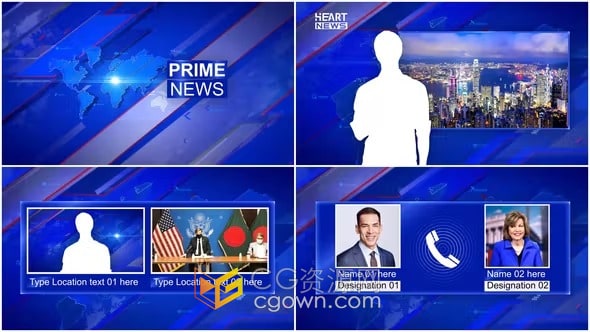 新闻联播包装设计片头介绍字幕板文字标题动画-AE模板