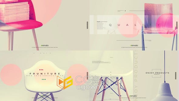 Furniture Promo建筑现代房屋家具设计展示照片幻灯片宣传视频-AE模板