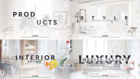 Product Interior市场装饰产品购物超市展示图文广告视频-AE模板