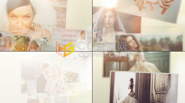 婚礼MV视频工作室公司宣传片头唯美浪漫相册幻灯片制作-AE模板下载