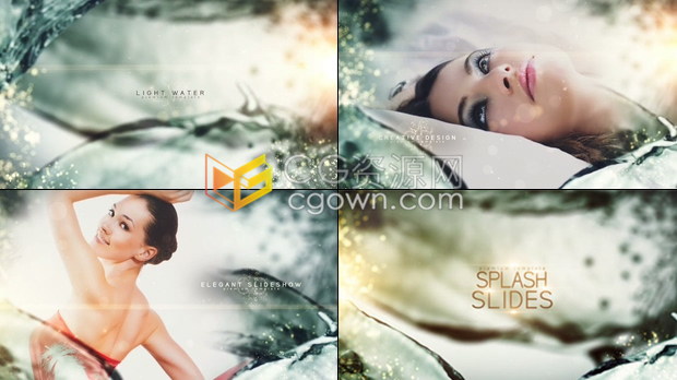 飞溅水灵感优雅水晶慢动作颁奖典礼产品宣传照片拍摄时尚视频宣传-AE模板下载