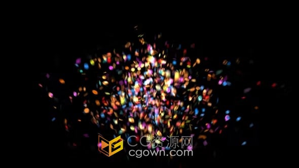 五彩纸屑粒子爆炸动画2种效果-AE模板下载