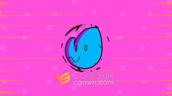 3D卡通怪物头搞笑儿童主题游戏玩家涂鸦动画效果-AE模板
