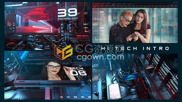 高科技屏幕用户界面图片展示数据数字故障3D介绍宣传片头视频-AE模板下载