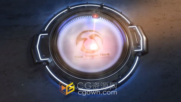 酷炫激光束打印标志动画AE片头模板